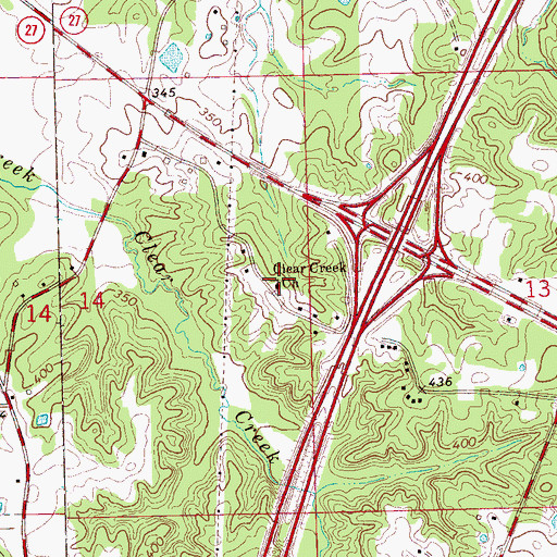 Topographic Map of Clear Creek Church, MS