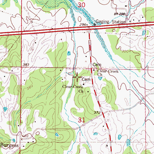 Topographic Map of Clear Creek Church, MS