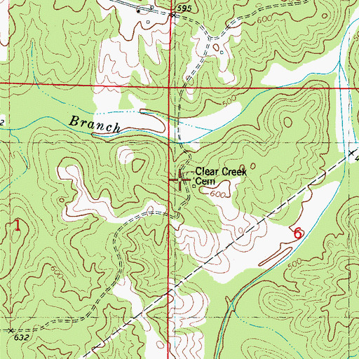 Topographic Map of Clear Creek Church, MS