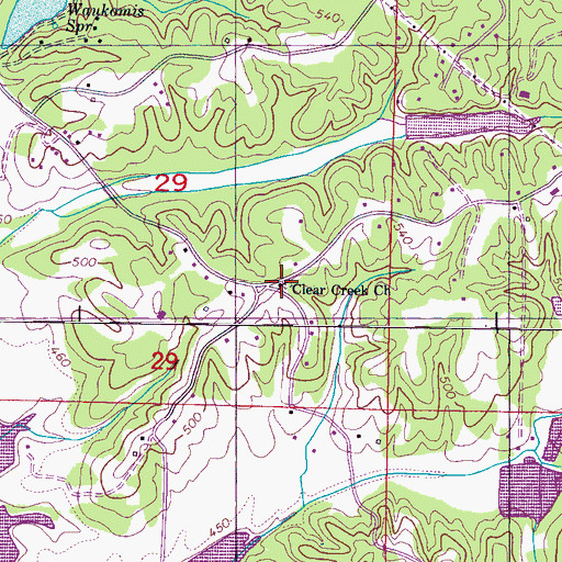 Topographic Map of Clear Creek Church, MS