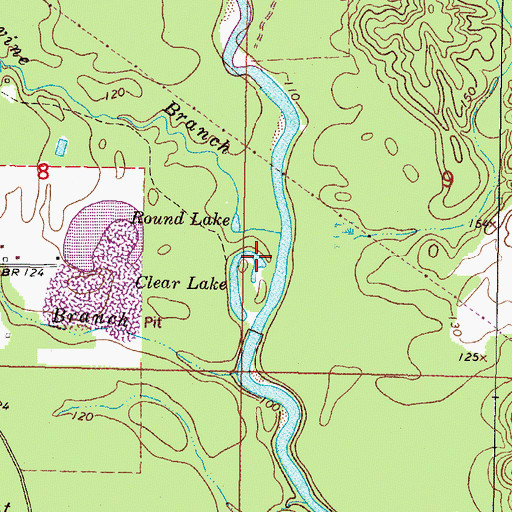 Topographic Map of Clear Lake, MS