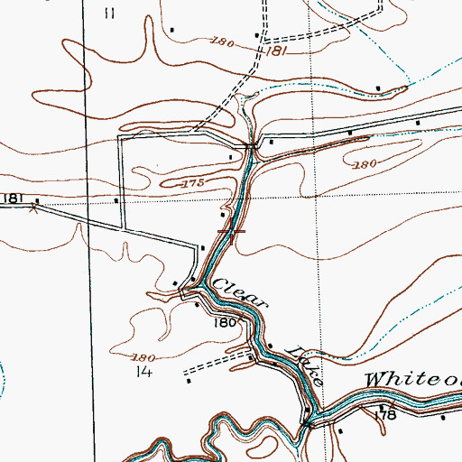 Topographic Map of Clear Lake, MS