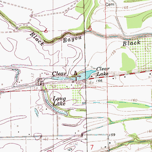 Topographic Map of Clear Lake, MS