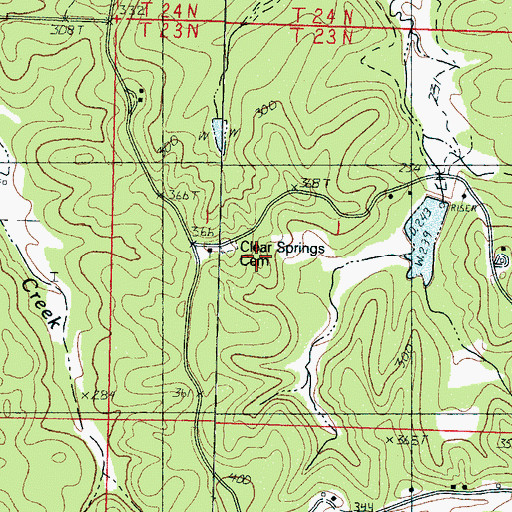 Topographic Map of Clear Springs Cemetery, MS