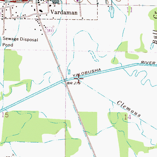 Topographic Map of Clemons Branch, MS