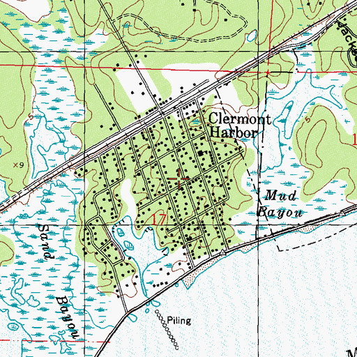 Topographic Map of Clermont Harbor, MS