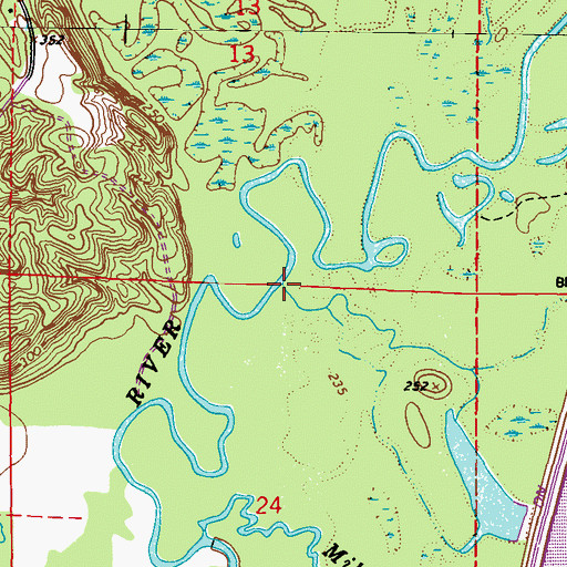 Topographic Map of Coaches Branch, MS