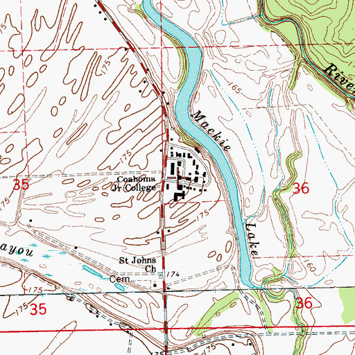Topographic Map of Coahoma Junior College, MS