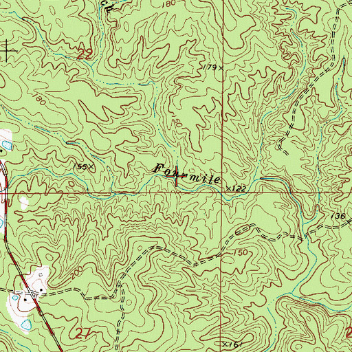 Topographic Map of Coaker Branch, MS