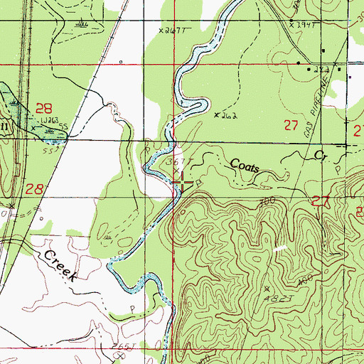 Topographic Map of Coats Creek, MS