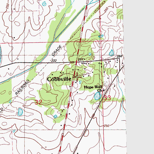 Topographic Map of Cobbville, MS