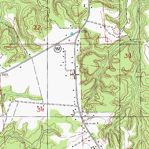 Topographic Map of Cochrandale Cemetery, MS