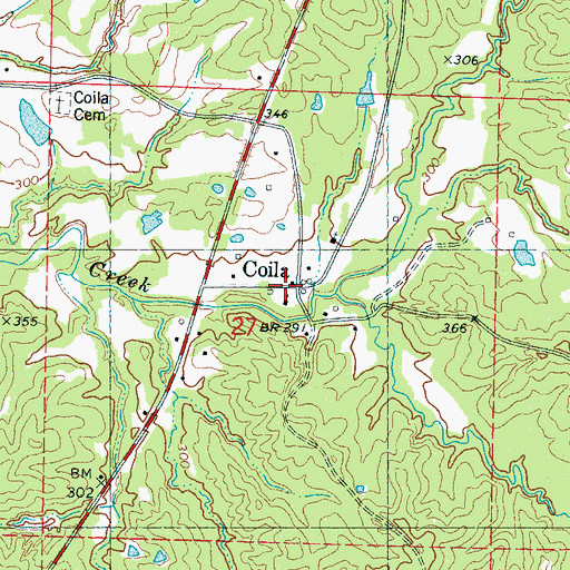 Topographic Map of Coila, MS
