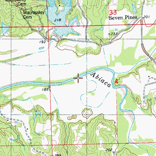Topographic Map of Coila Creek, MS
