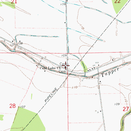 Topographic Map of Cold Lake Church, MS