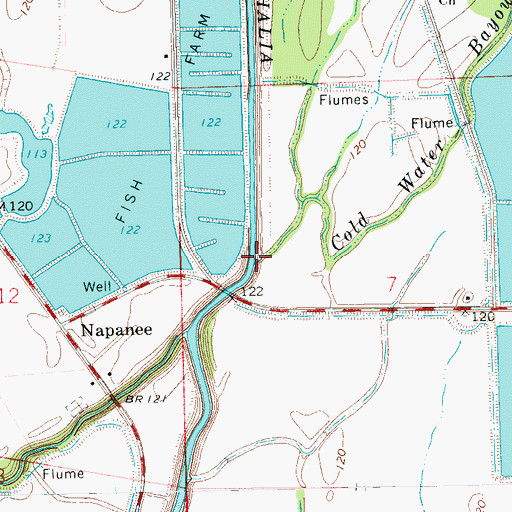 Topographic Map of Cold Water Bayou, MS