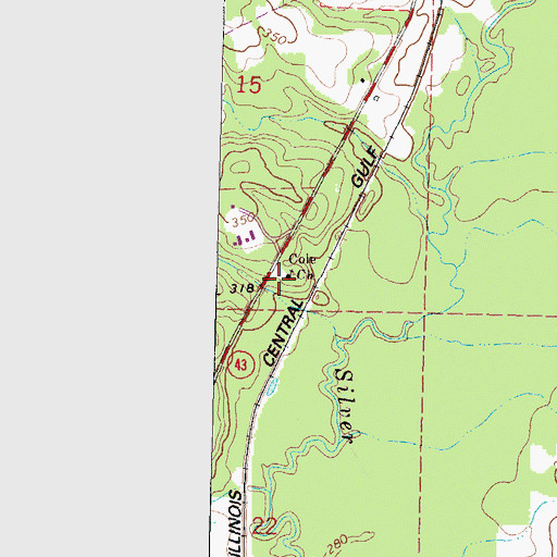 Topographic Map of Cole Church, MS