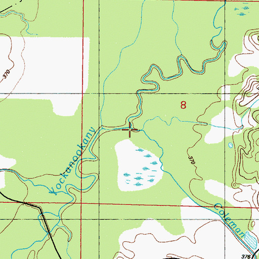 Topographic Map of Coleman Creek, MS