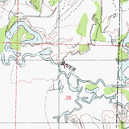 Topographic Map of Coles Creek, MS