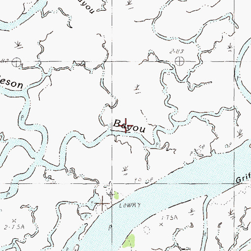 Topographic Map of Coleson Bayou, MS