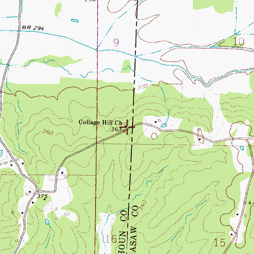Topographic Map of Collage Hill Church, MS