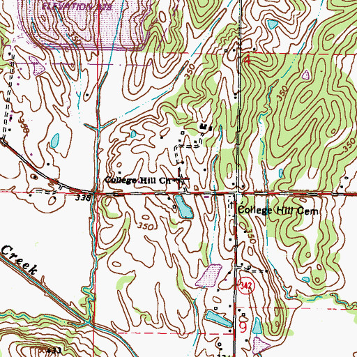 Topographic Map of College Hill Church, MS