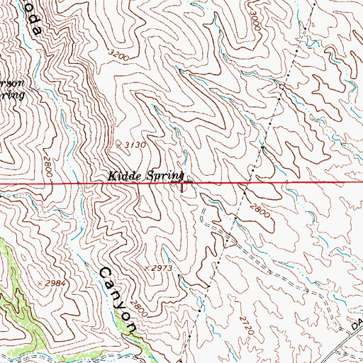 Topographic Map of Kidde Spring, AZ