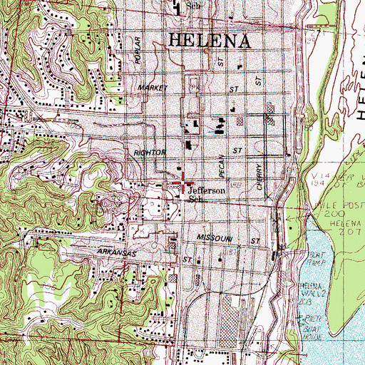 Topographic Map of Centennial Baptist Church, AR