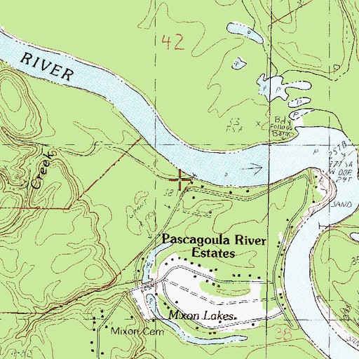 Topographic Map of Collins Creek, MS