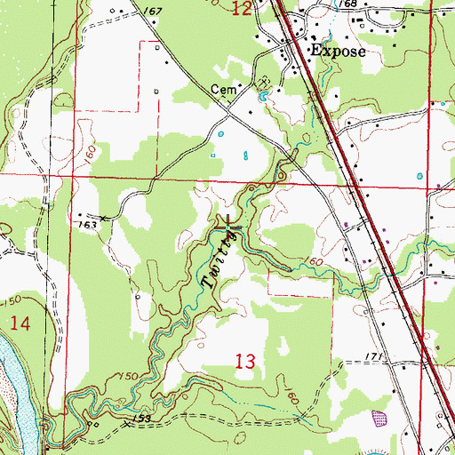 Topographic Map of Collins Creek, MS