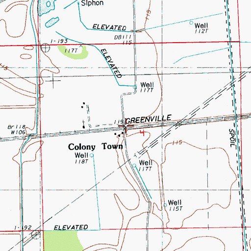 Topographic Map of Colony Town, MS