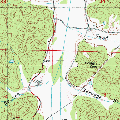 Topographic Map of Colson Branch, MS