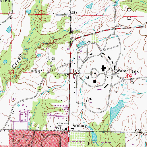 Topographic Map of Columbia Training School, MS