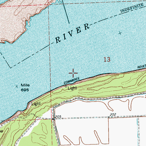 Topographic Map of Commerce Revetment, MS