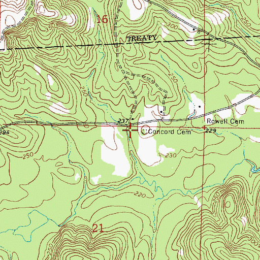 Topographic Map of Concord Cemetery, MS