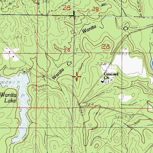 Topographic Map of Concord Church, MS