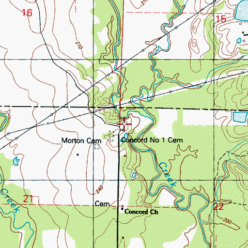 Topographic Map of Concord Number 1 Church, MS
