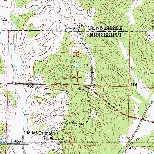 Topographic Map of Concord School, MS