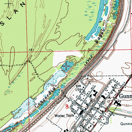 Topographic Map of Concordia Bayou, MS