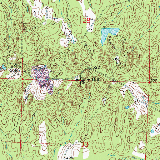Topographic Map of Cone Hill Church, MS