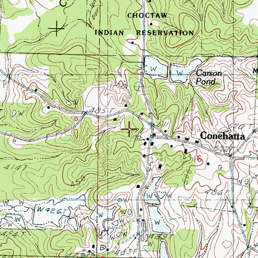 Topographic Map of Conehatta, MS