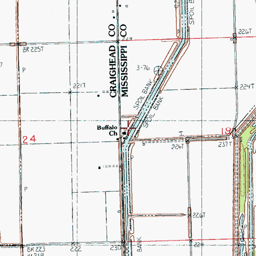 Topographic Map of Buffalo Church, AR