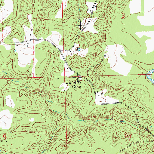 Topographic Map of Conerly Cemetery, MS