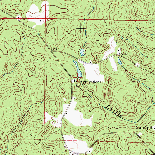 Topographic Map of Congregational Church, MS