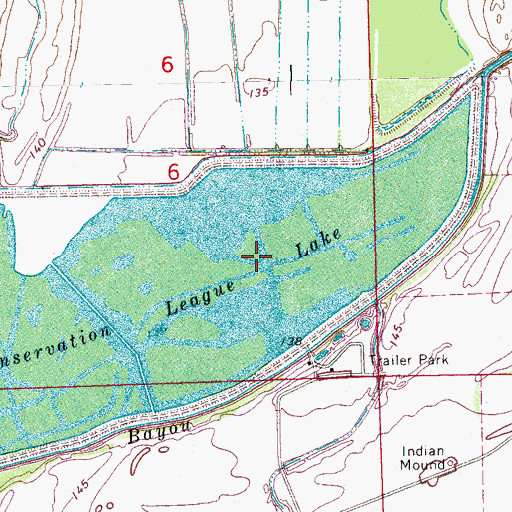 Topographic Map of Conservation League Lake, MS