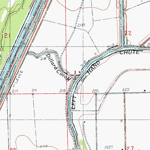 Topographic Map of Dillard Cut off, AR