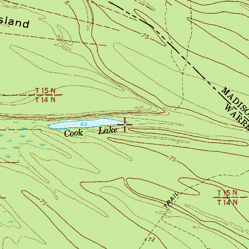 Topographic Map of Cook Lake, MS