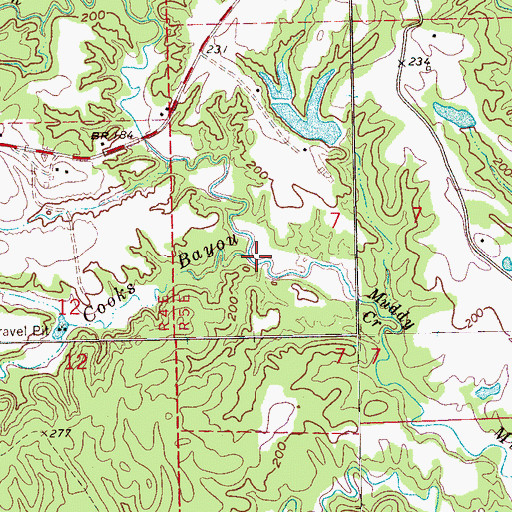 Topographic Map of Cooks Bayou, MS