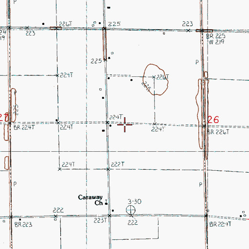 Topographic Map of Hackaberry School, AR