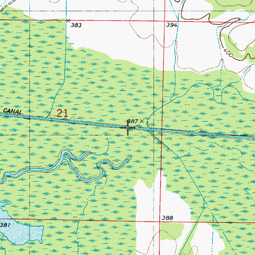 Topographic Map of Coon Creek, MS